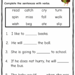 Verb Worksheets Free Printables Worksheets Library