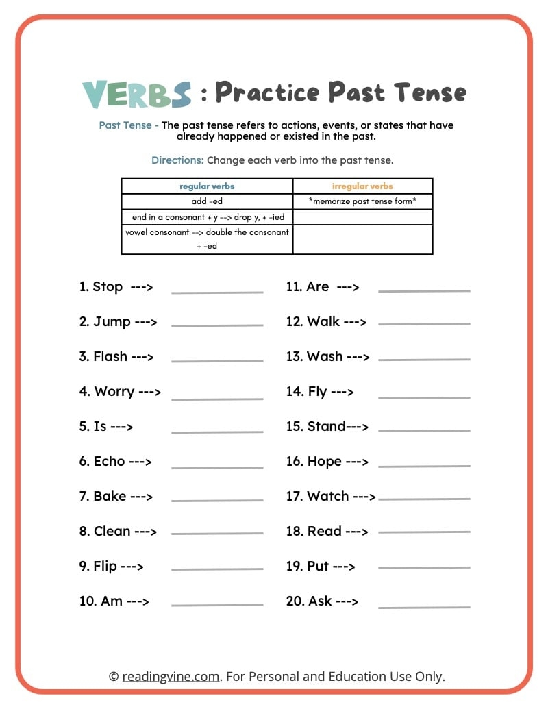 Verbs Past And Present Tense Worksheets Made By Teachers Worksheets 