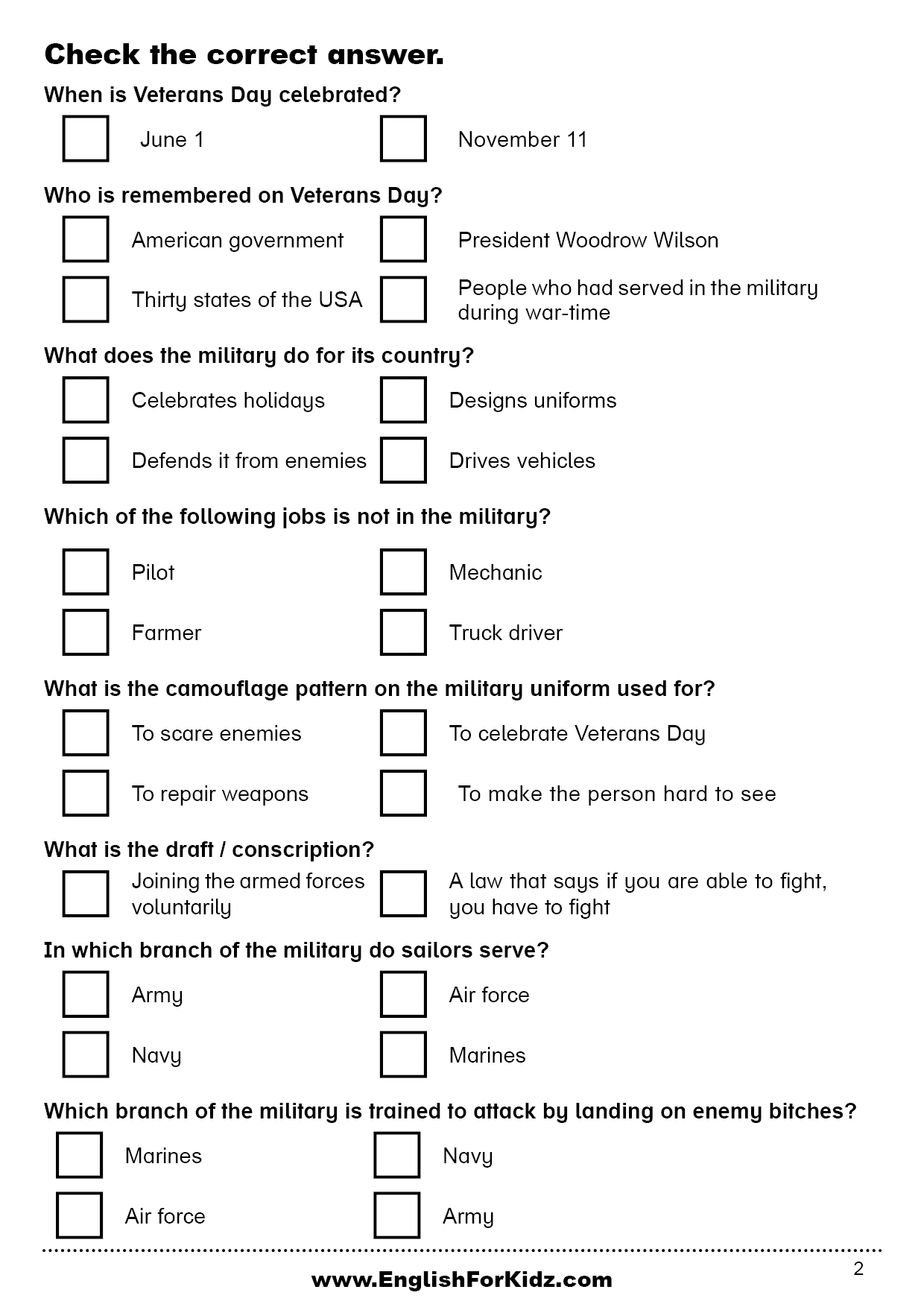 veterans day worksheets