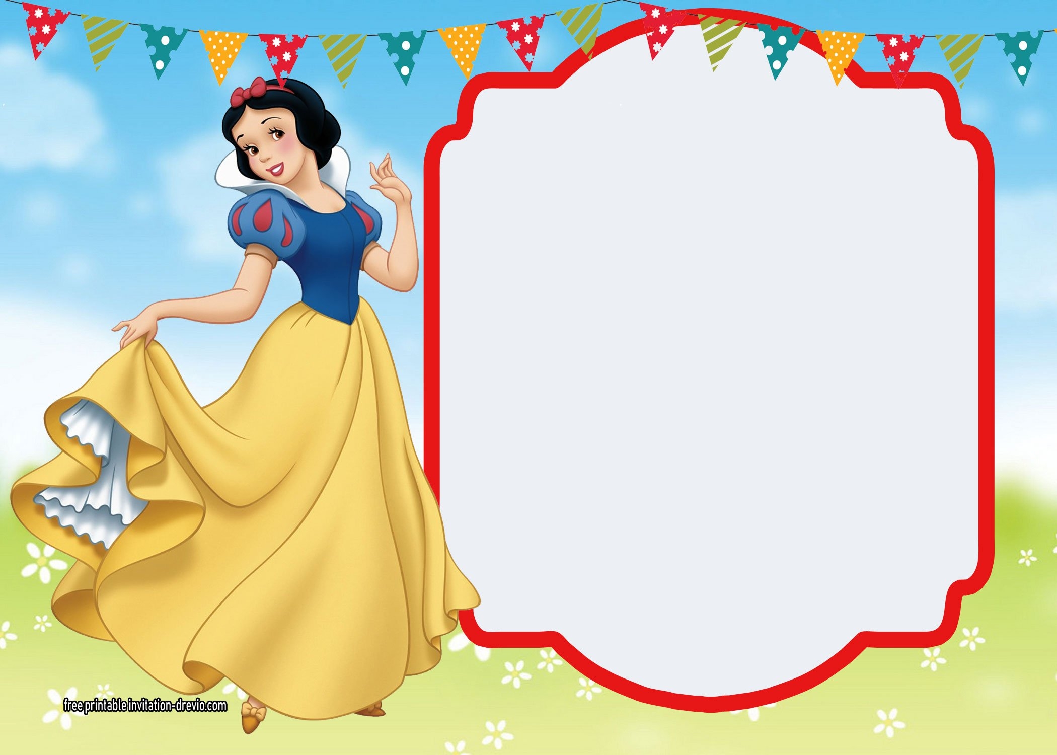 snow white invitation template