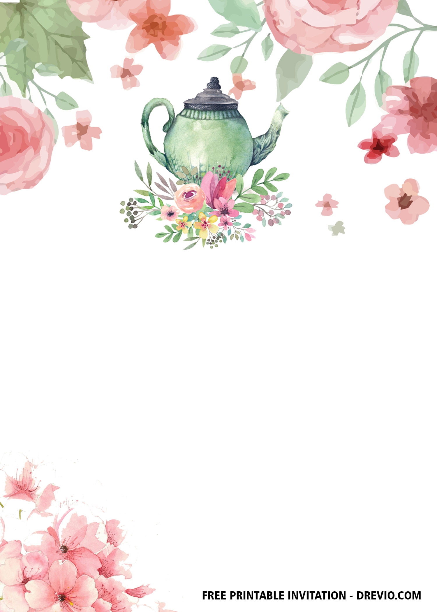 View Tea Party Invite Template PNG US Invitation Template
