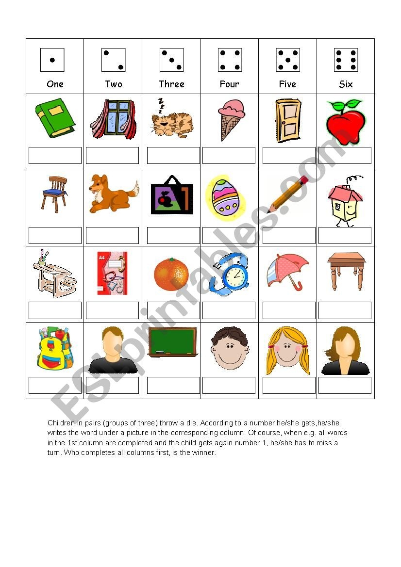 Vocabulary Game ESL Worksheet By Martinasvabova