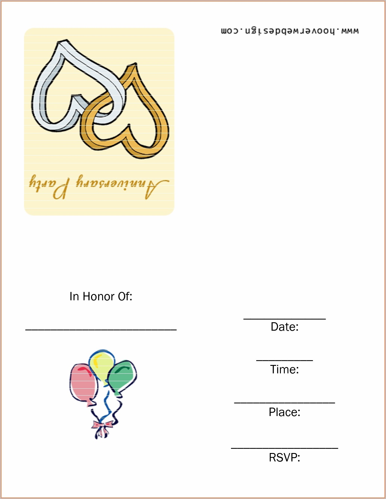 anniversary invites templates