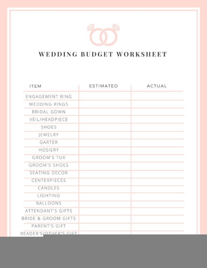 printable wedding budget worksheet pdf