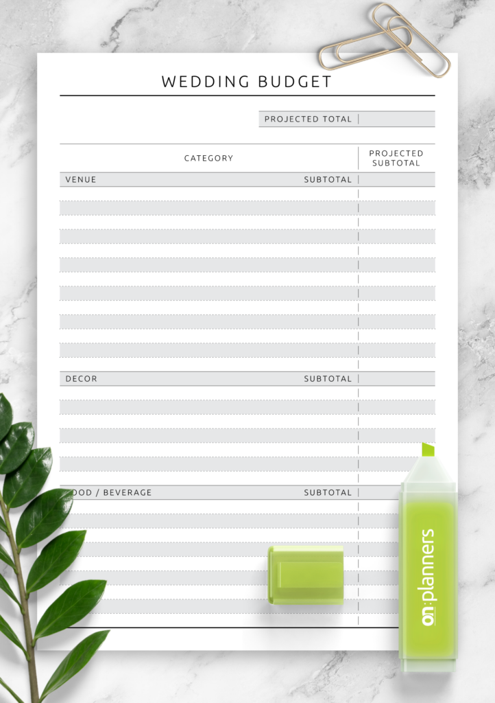 Wedding Budget Worksheet Pdf Printable Worksheets