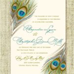 Wedding Invitation Peacock Feather Script Pocket Folder Eco
