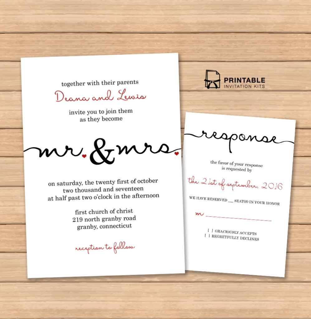 rsvp wedding invitation template