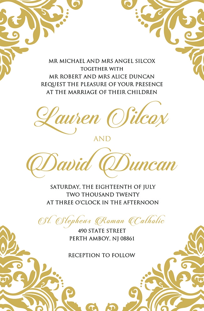 Wedding Invite Wording Template