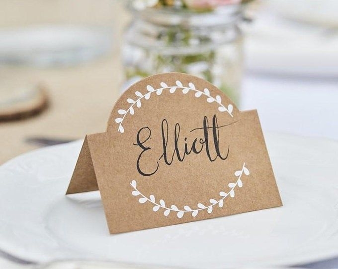 Wedding Place Cards Printable W Table Numbers Leaf Design Place 