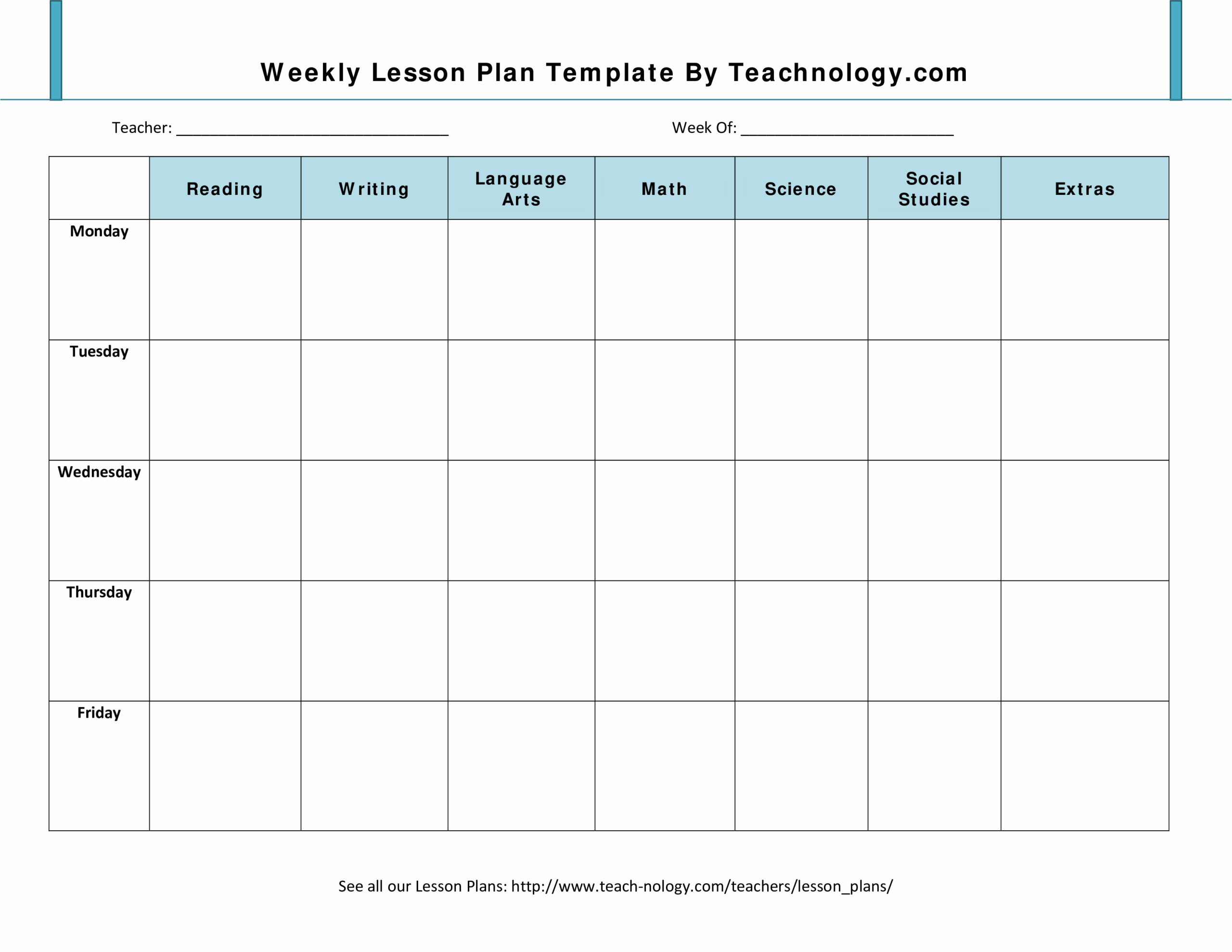 Weekly Lesson Plan For High School Template Easy Lesson Planning