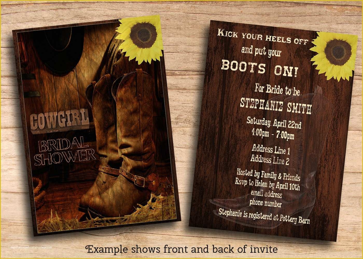 cowgirl invitations templates
