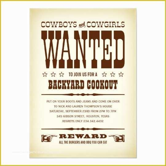 western themed invitations templates free