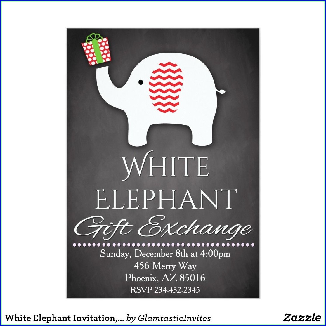 white elephant invitation template free