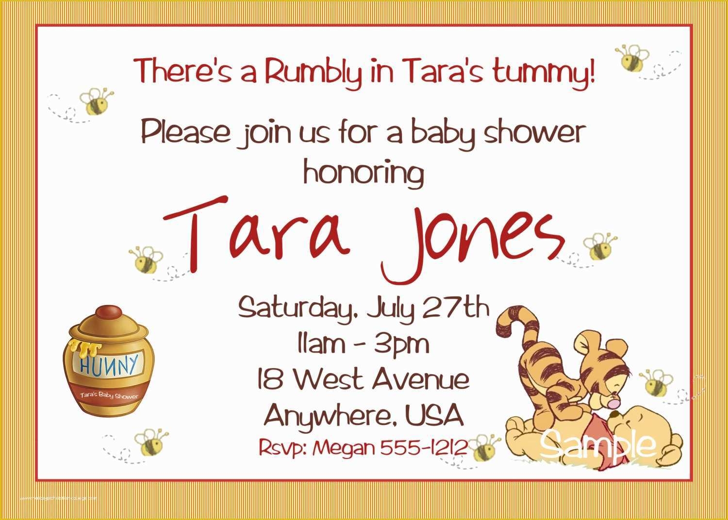 Winnie The Pooh Baby Shower Invitations Templates Free Of Winnie The