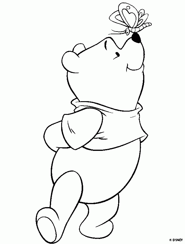 Winnie The Pooh Bear Disney Coloring Pages