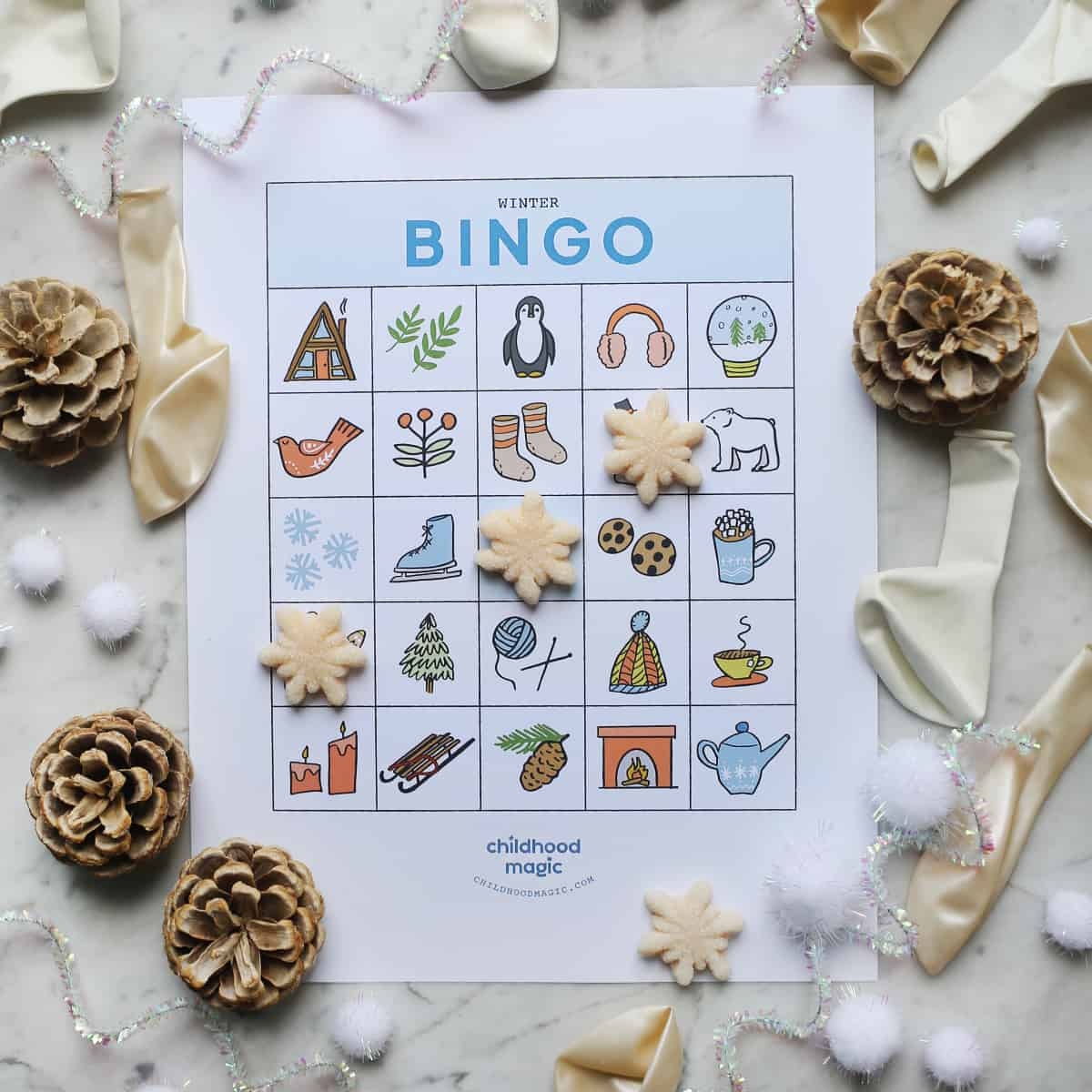 free printable winter themed bingo cards