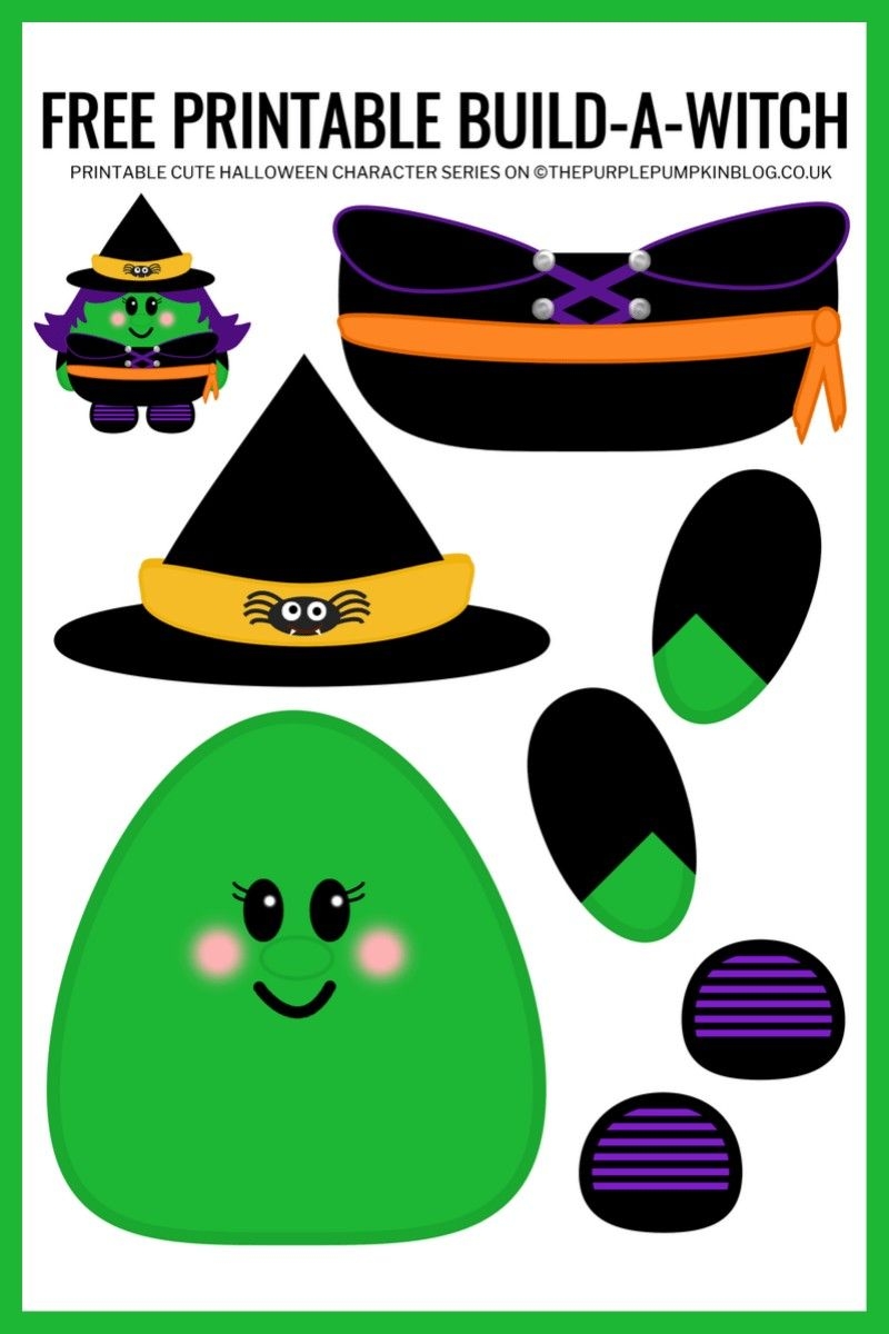 Witch Printable Craft T ng Halloween Halloween Trang Tr 