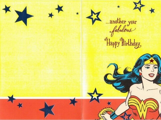 Wonder Woman Birthday Card Printable Wonder Woman Birthday Greeting