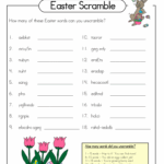 Word scramble worksheet easter Activity Shelter