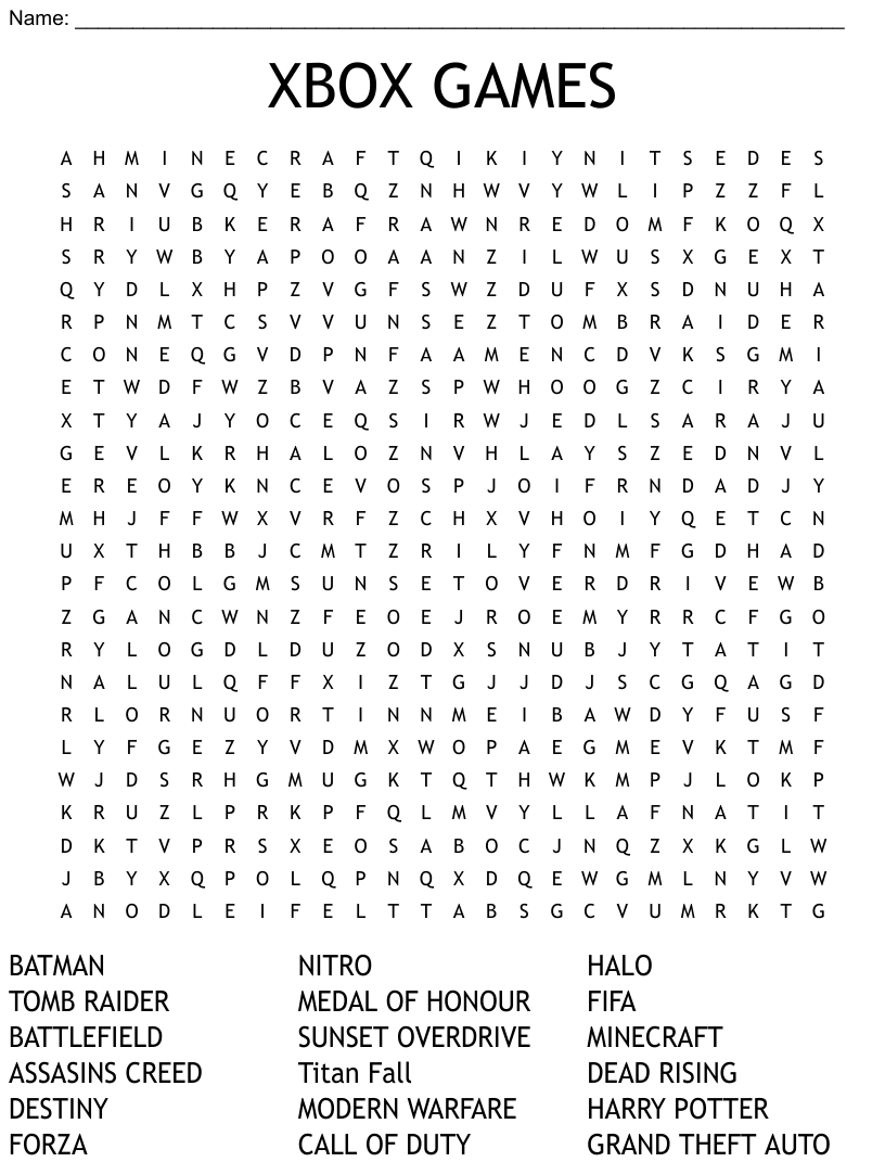 Word Search Printable Games Word Search Printable