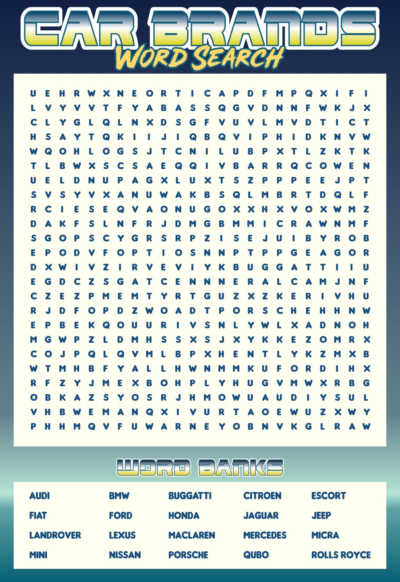 printable pictures cars