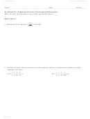 Worksheet 9 1 Sequences Series Convergence Divergence Witman 