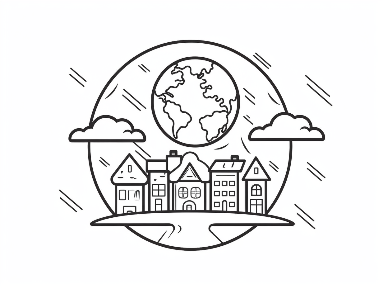 World Map Coloring Page Coloring Page