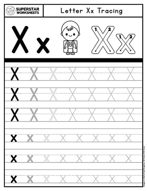 Writing And Tracing Letter X PrimaryLearning Org Worksheets Library