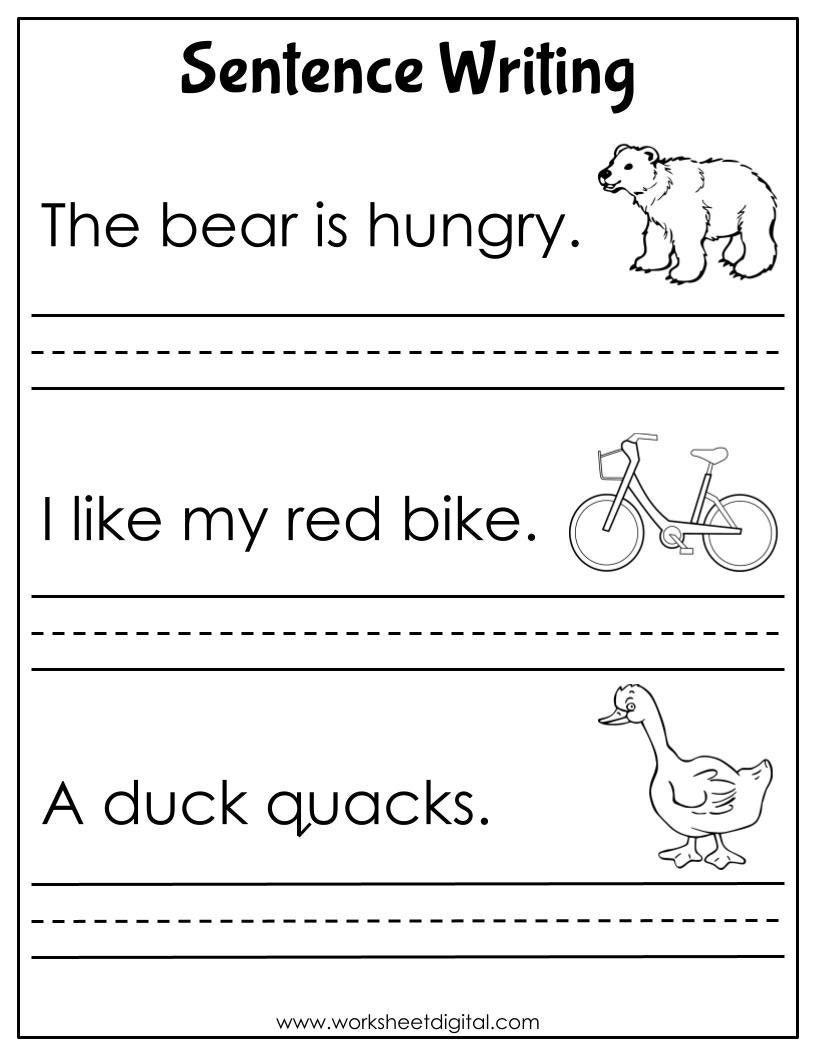writing kindergarten worksheets