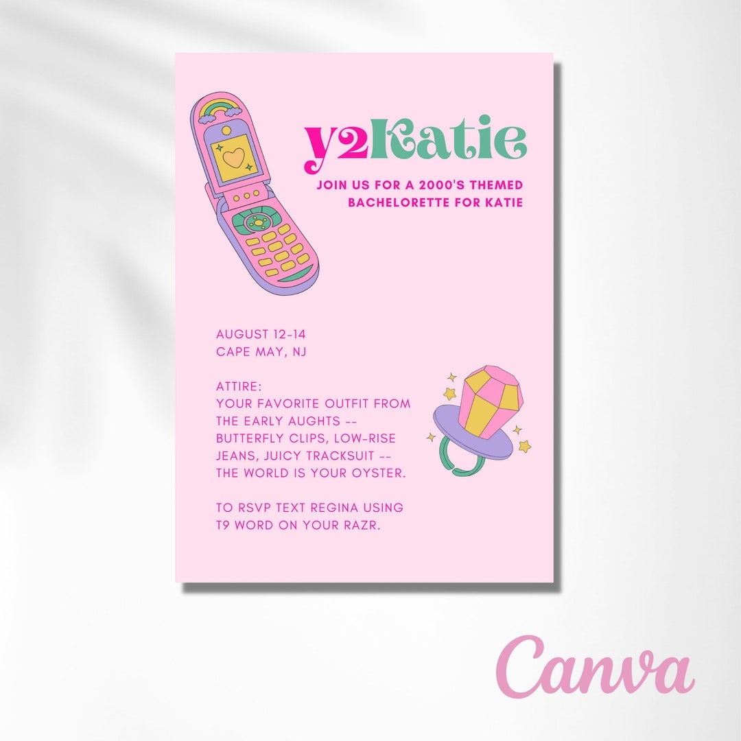 y2k party invitation template