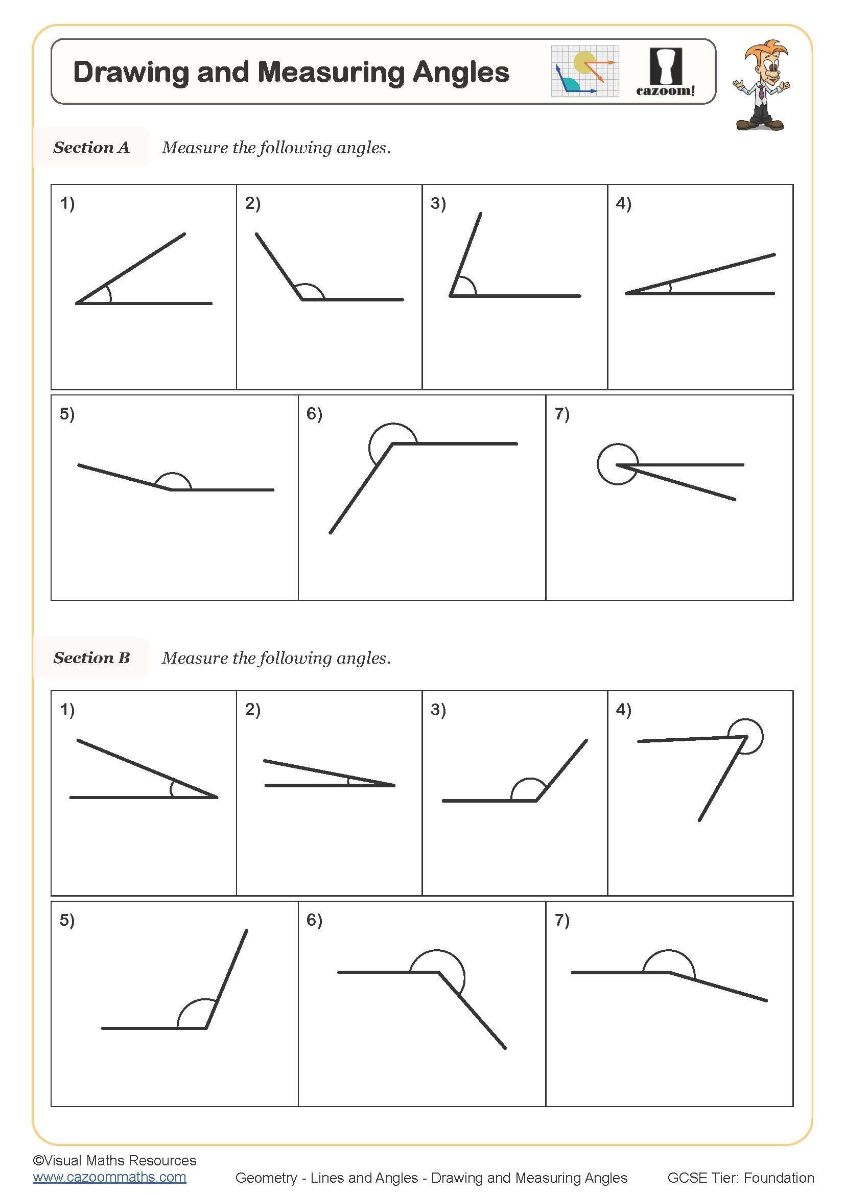 Year 5 6 Measuring And Drawing Reflex Angles Differentiated 