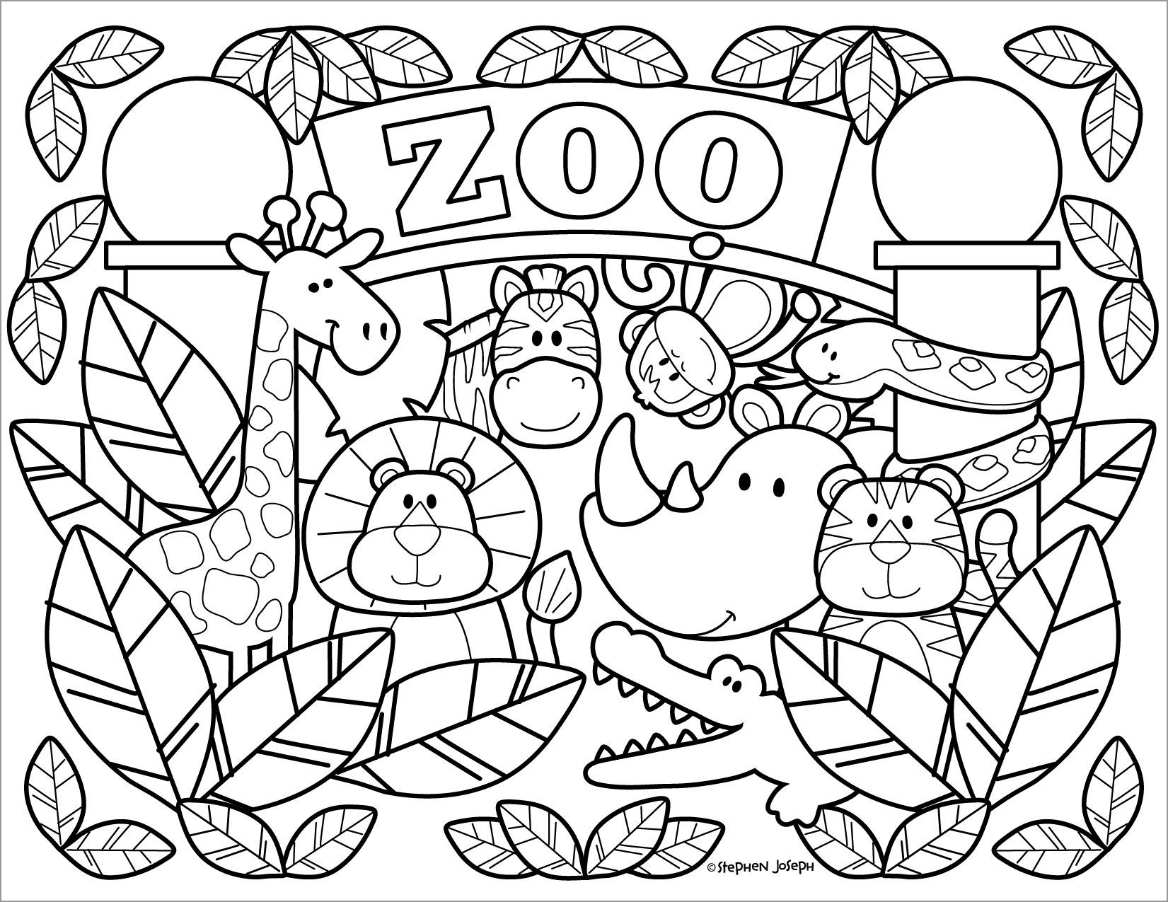 Zoo Animal Coloring Pages