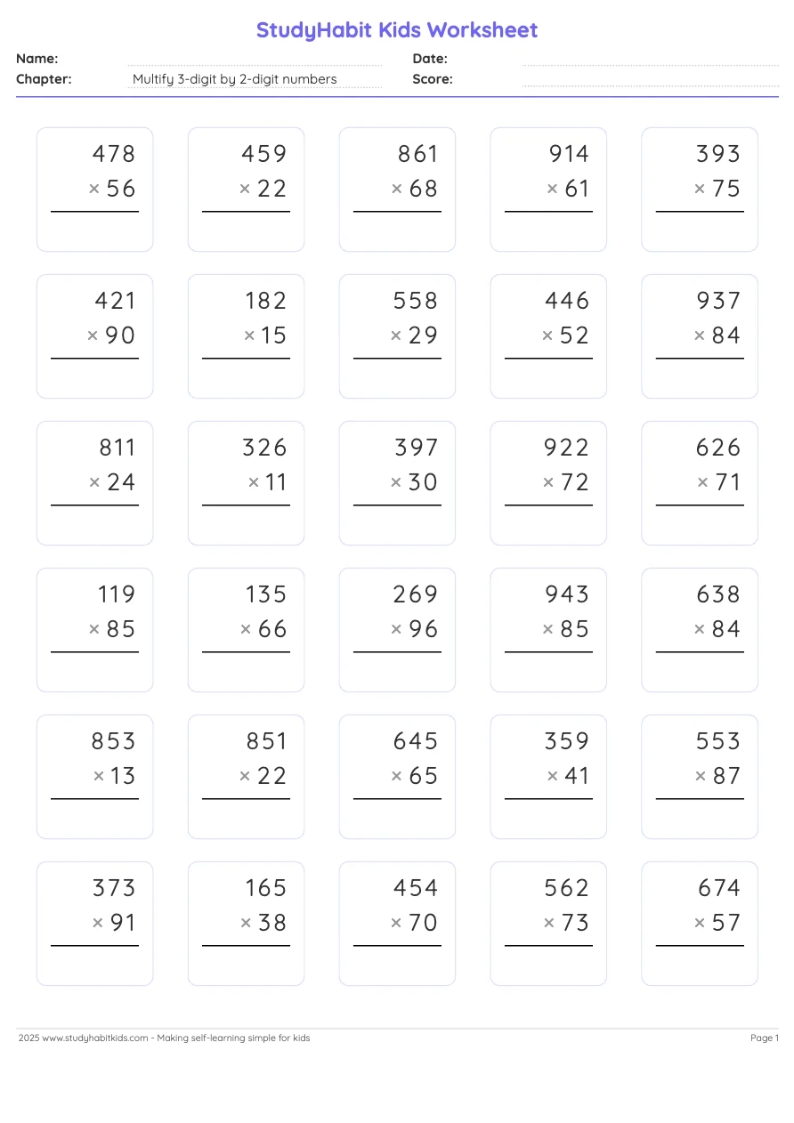 Fifth Grade Multiplication Worksheets Multify 3 digit By 2 digit Numbers Fifth Grade Multiplication Worksheets Multify 3 digit By 2 digit Numbers