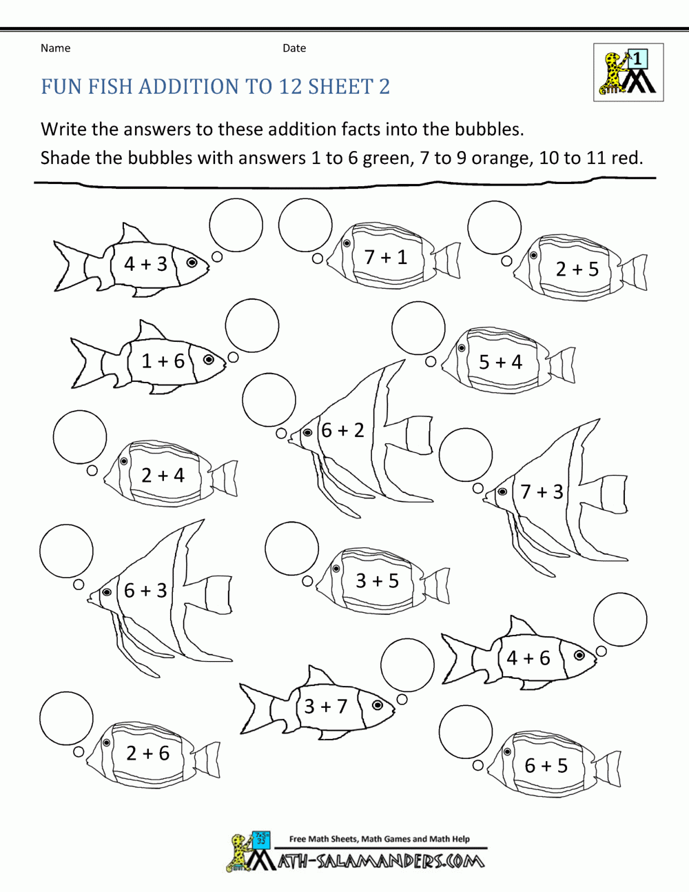 First Grade Addition And Subtraction Facts To 12
