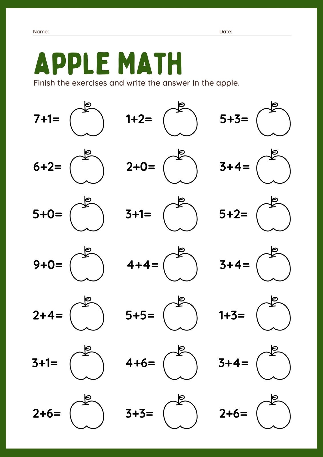 fun first grade math worksheet