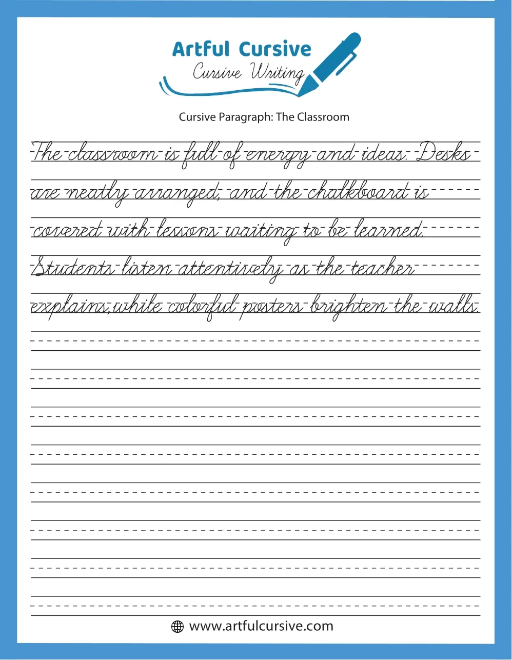 Free Printable Cursive Paragraph Writing Worksheets Free Printable Cursive Paragraph Writing Worksheets
