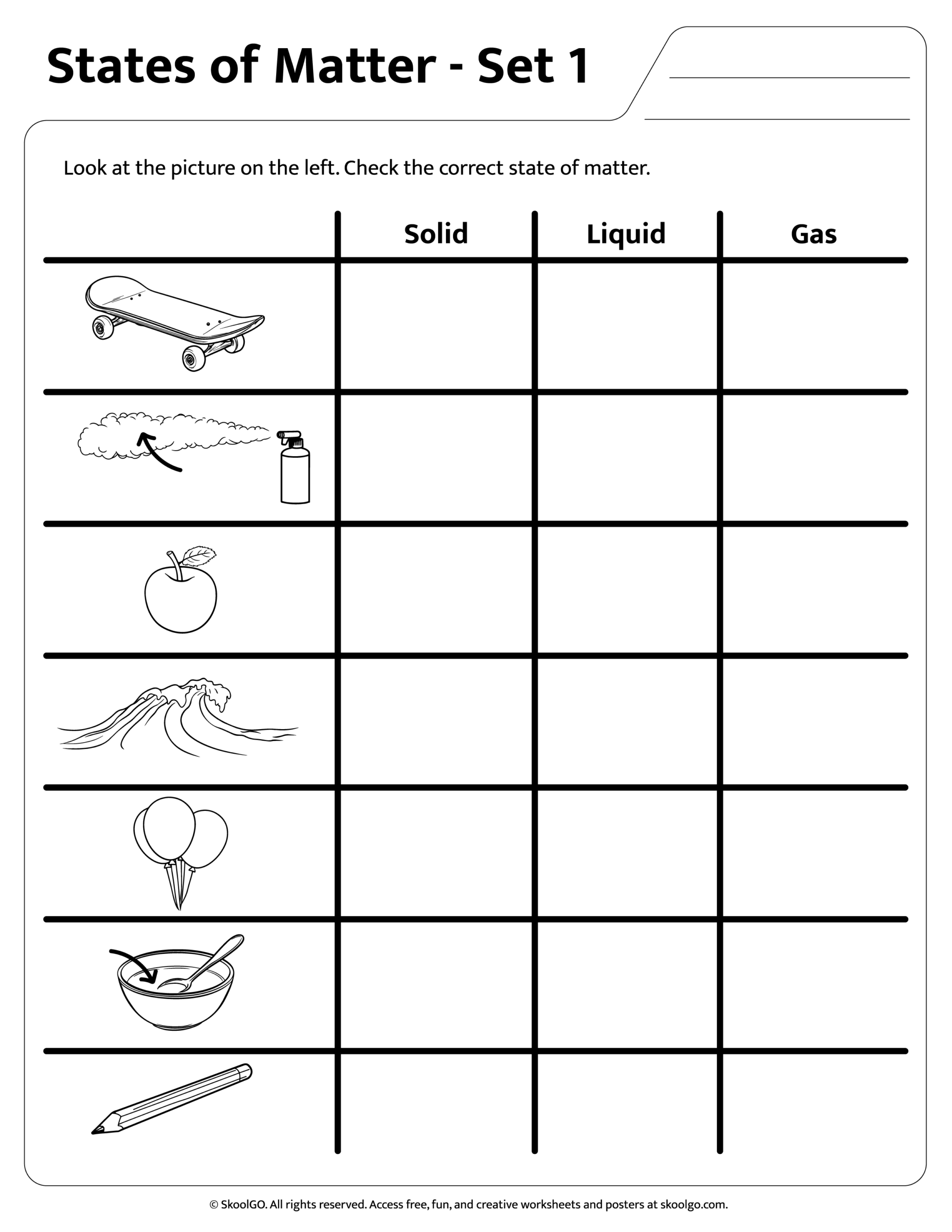 Free States Of Matter Worksheet Set For Grades 1 4