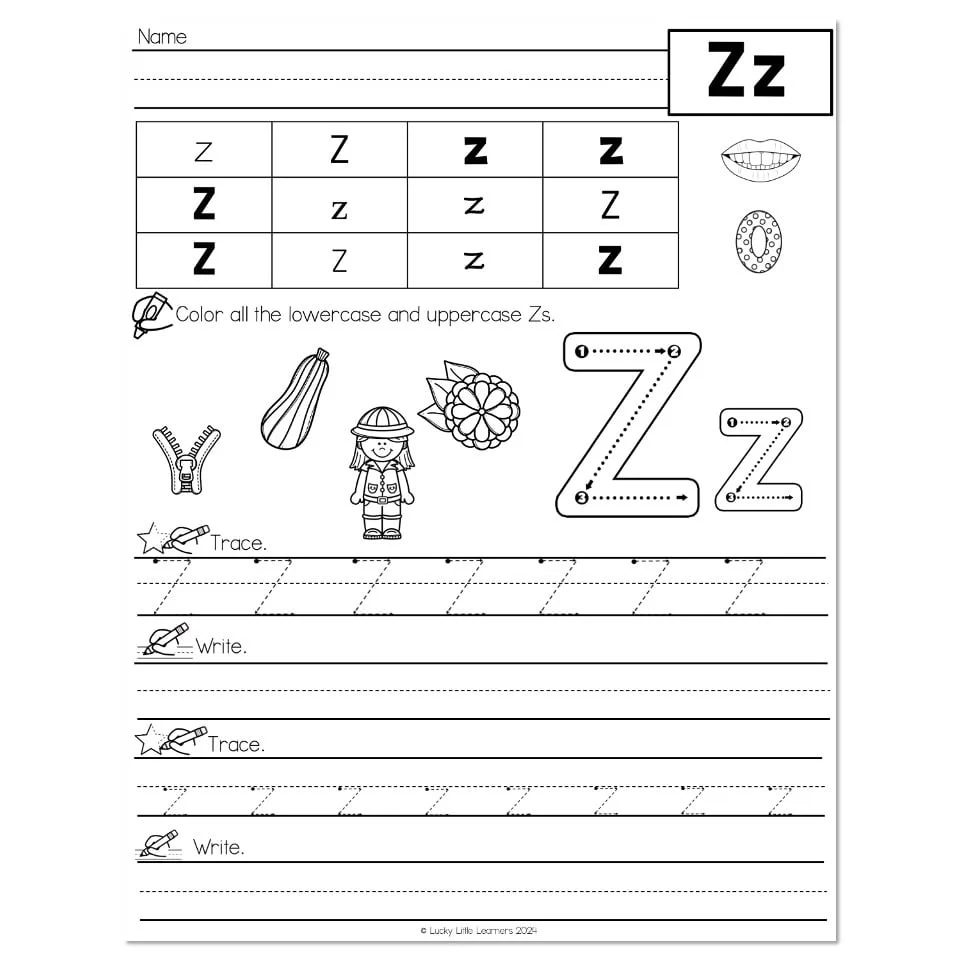 Lucky To Learn Phonics Alphabet Letter Z Worksheet Lucky Little Learners Lucky To Learn Phonics Alphabet Letter Z Worksheet Lucky Little Learners