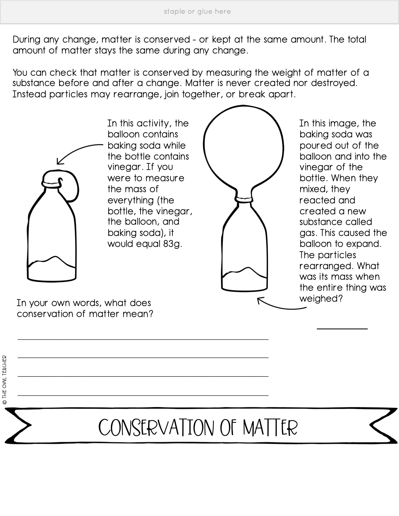 measuring matter worksheet