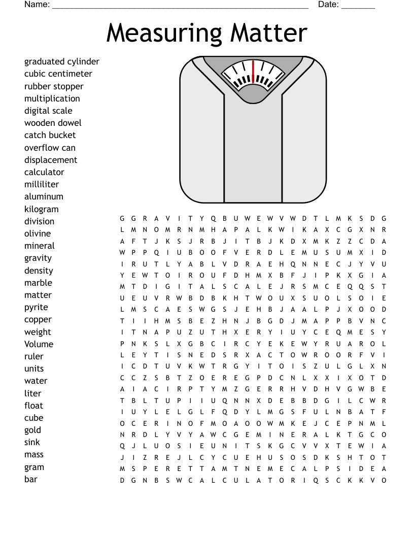 Measuring Matters Worksheet WordMint