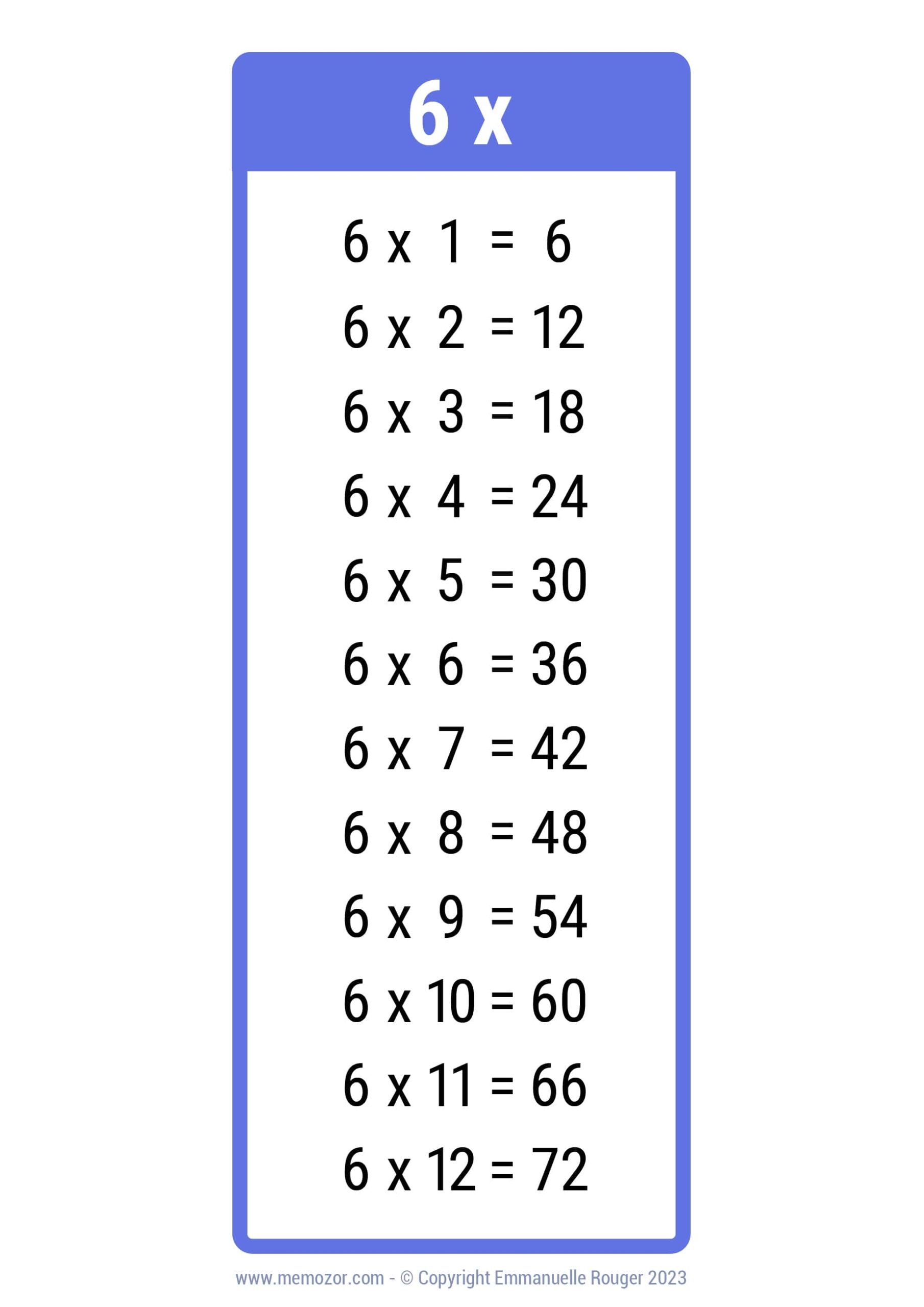Pretty 6 Times Table Chart Print For Free many Colors Memozor Pretty 6 Times Table Chart Print For Free many Colors Memozor